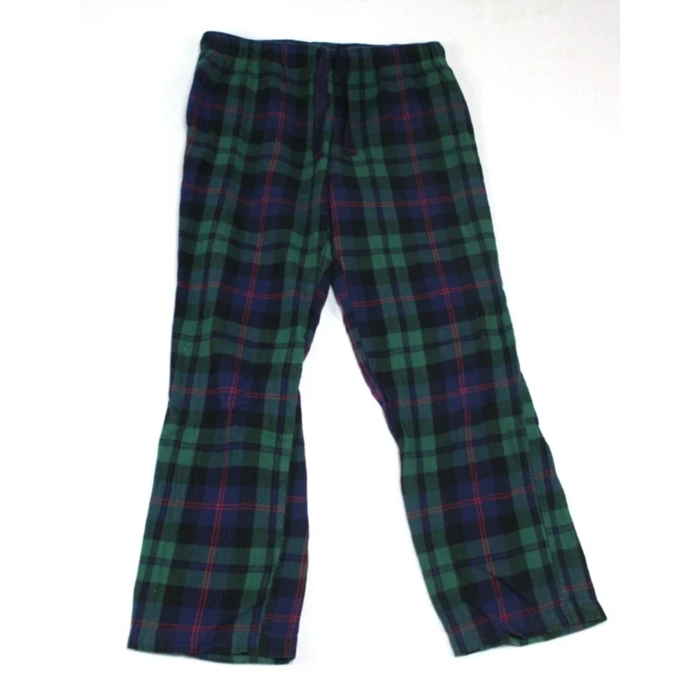 Old Navy Men Blue Pajamas Pants Plaid Casual Straight Size Medium